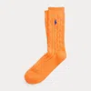 Ralph Lauren Cable-knit Crew Socks In Orange