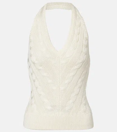 Ralph Lauren Cable-knit Silk Halter Sweater In Lux Cream In Neutral