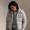 Polo Ralph Lauren Cable-knit Hooded Down Coat In New Grey Heather