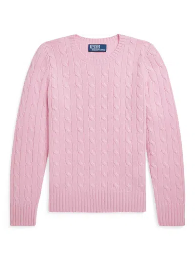 Polo Ralph Lauren Kids' Cable-knit Jumper In Pink
