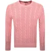 Ralph Lauren Cable Knit Jumper Sky Pink In Pink