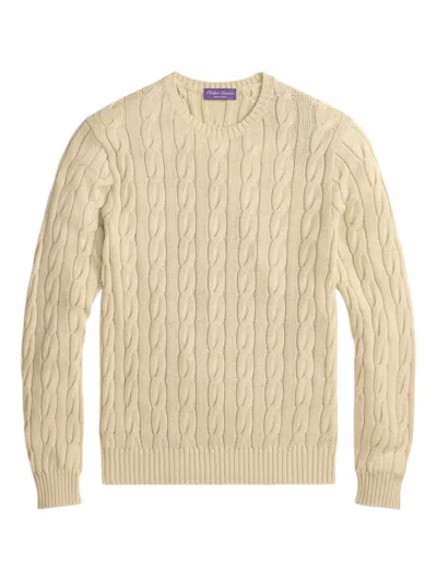 Ralph Lauren Cable-knit Long-sleeve Sweater In Neutral