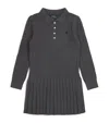 Ralph Lauren Cable Knit Polo Dress In Gray