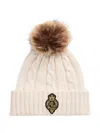 Ralph Lauren Cable-knit Pompom Beanie In Neutral