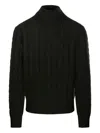 Ralph Lauren Cable-knit Roll-neck Sweater In Black
