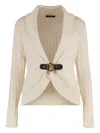 Ralph Lauren Cable-knit Shawl-lapel Cardigan In Neutral