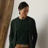 Ralph Lauren Cable-knit Silk Cardigan Sweater In Green