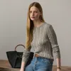 Ralph Lauren Cable-knit Silk Crewneck Sweater