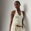 Ralph Lauren Cable-knit Silk Halter Sweater In White