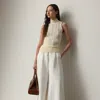 Ralph Lauren Cable-knit Silk Sleeveless Turtleneck