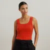 Ralph Lauren Cable-knit Sleeveless Sweater In Orange