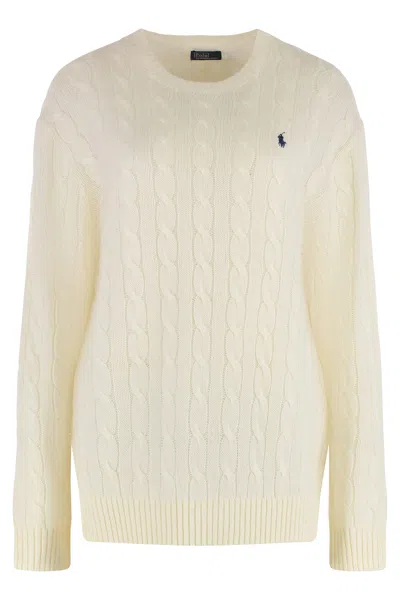 Ralph Lauren Cable Knit Sweater In White