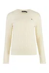 Polo Ralph Lauren White Crewneck Sweater With Embroidered Logo In White