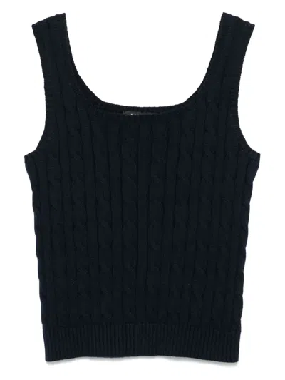 Ralph Lauren Cable-knit Top In Black