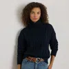 Ralph Lauren Cable-knit Turtleneck Sweater In Blue