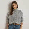 Ralph Lauren Cable-knit Turtleneck Sweater In Gray
