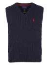 Polo Ralph Lauren Cable-knit Cotton Sweater Vest In Blue