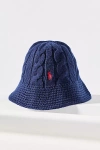 Ralph Lauren Cable Knit Wool Blend Bucket Hat In Blue