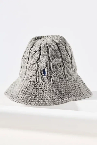 Ralph Lauren Cable Knit Wool Blend Bucket Hat In Gray