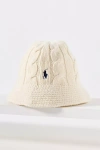 Ralph Lauren Cable Knit Wool Blend Bucket Hat In White