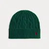 Ralph Lauren Cable-knit Wool-cashmere Beanie In Green