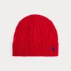 Ralph Lauren Cable-knit Wool-cashmere Beanie In Red
