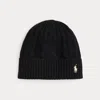 Ralph Lauren Cable-knit Wool-cashmere Beanie In Black
