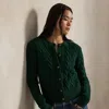 Ralph Lauren Cable-knit Wool-cashmere Cardigan In Green