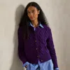 Ralph Lauren Cable-knit Wool-cashmere Cardigan In Purple