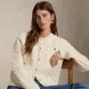 Ralph Lauren Cable-knit Wool-cashmere Cardigan In White