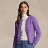 Polo Ralph Lauren Cable-knit Wool-cashmere Cardigan In Wisteria Heather