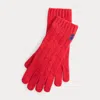 Ralph Lauren Cable-knit Wool-cashmere Gloves In Red