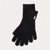 Ralph Lauren Cable-knit Wool-cashmere Gloves In Black