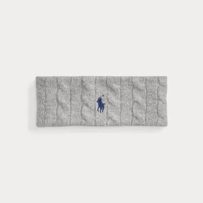 Ralph Lauren Cable-knit Wool-cashmere Headband In Gray