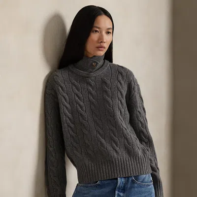 Ralph Lauren Cable-knit Wool-cashmere Polo Sweater