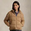 Ralph Lauren Cable-knit Wool-cashmere Quilted Jacket In Brown
