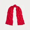 Ralph Lauren Cable-knit Wool-cashmere Scarf In Red