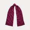 Polo Ralph Lauren Cable-knit Wool-cashmere Scarf In Plum