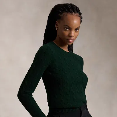 Polo Ralph Lauren Cable-knit Wool-cashmere Sweater In Moss Agate
