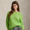 Ralph Lauren Cable Wool-cashmere Crewneck Sweater In Green