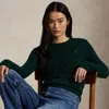 Ralph Lauren Cable Wool-cashmere Crewneck Sweater In Green