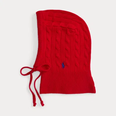 Ralph Lauren Cable Wool-cashmere Hooded Snood In Red
