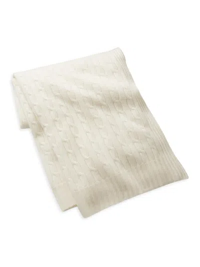 Ralph Lauren Cabled Cashmere Throw Blanket In Neutral