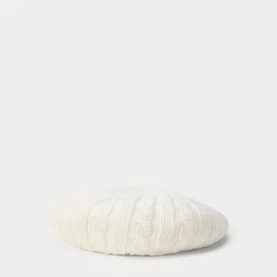 Ralph Lauren Cable-knit Beret In Cream