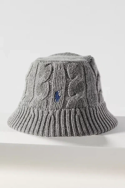 Ralph Lauren Cable-knit Bucket Hat In Gray