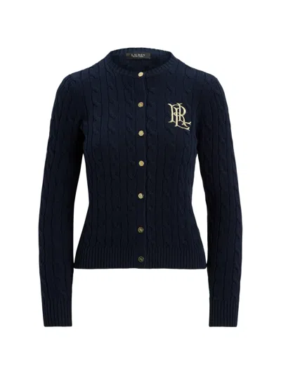 Ralph Lauren Cable-knit Buttoned Cardigan In Blue