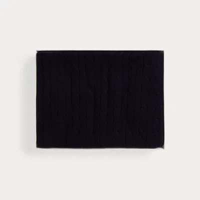 Ralph Lauren Babies' Cable-knit Cashmere Blanket In College Navy In Black