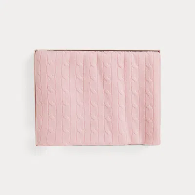 Ralph Lauren Babies' Cable-knit Cashmere Blanket In Morning Pink