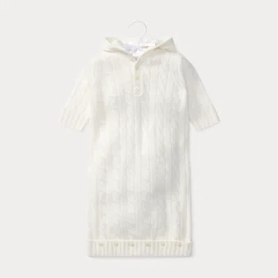 Ralph Lauren Babies' Cable-knit Cashmere Bunting In Warm White