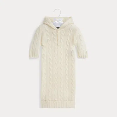 Ralph Lauren Babies' Cable-knit Cashmere Bunting In Warm White In Neutral